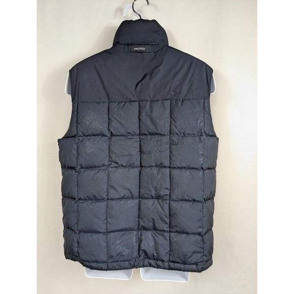 Nautica Down Vest Quilted Puffer Navy Feathers Gorpcore Winter Warm Mens M A057 - Picture 13 of 15